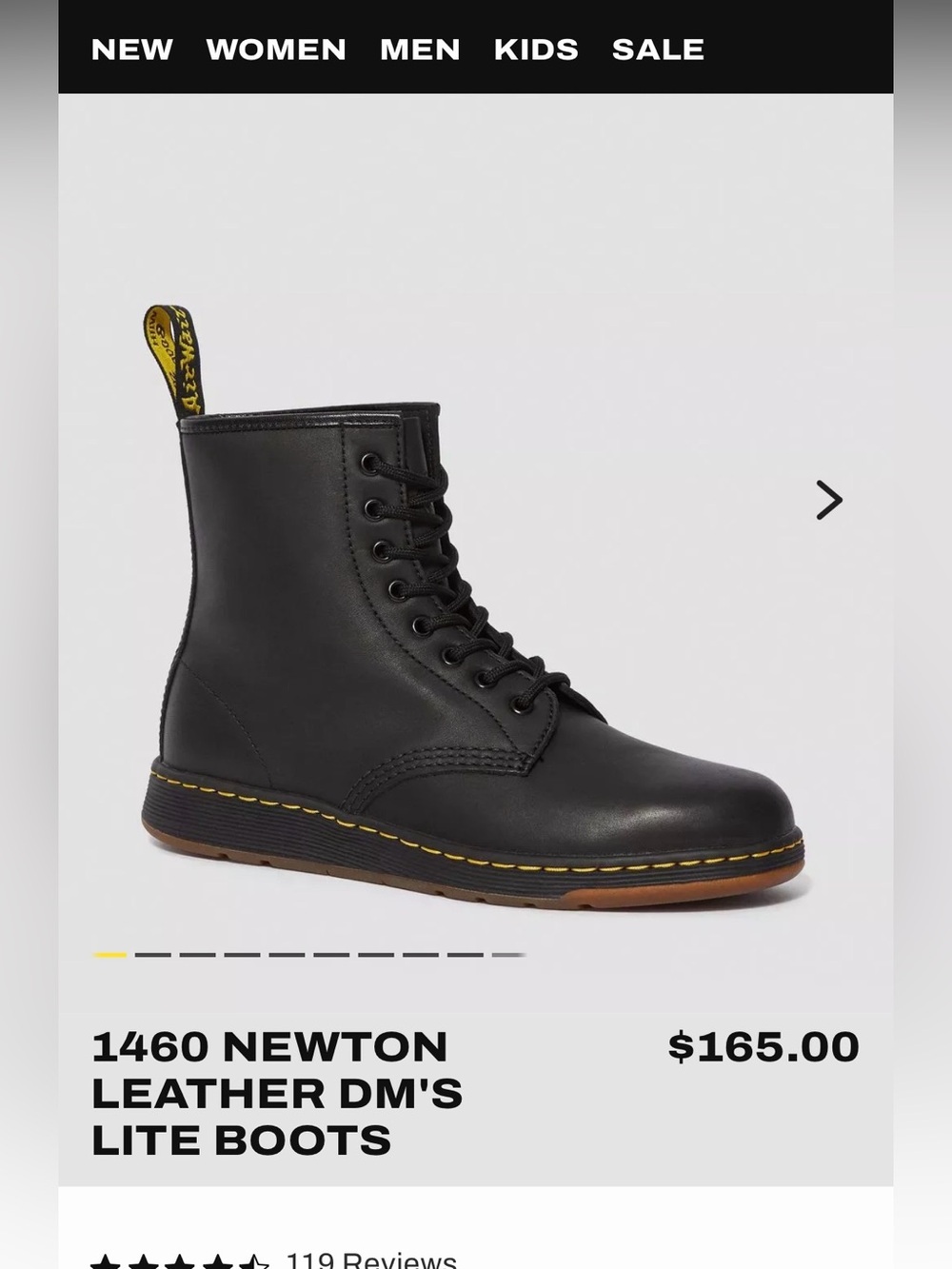 Dr. Martens 1460 Newton  Leather DM'S Lite Boots - As New - Picture 16 of 16